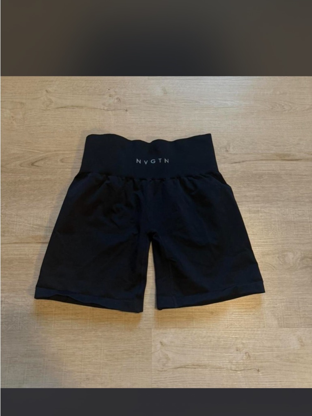 NVGTN Black High-Rise Shorts
